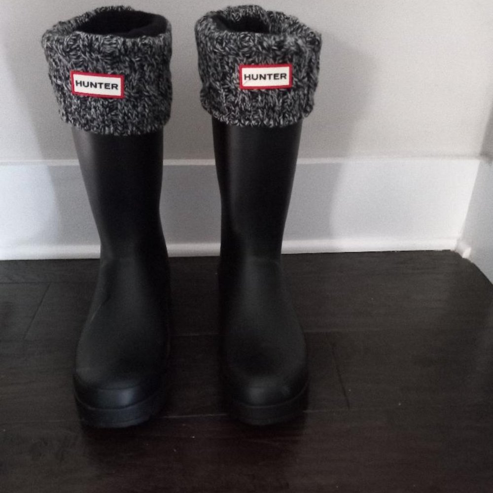 Hunter Tall Boot Socks Black/Grey Large (Unisex)
